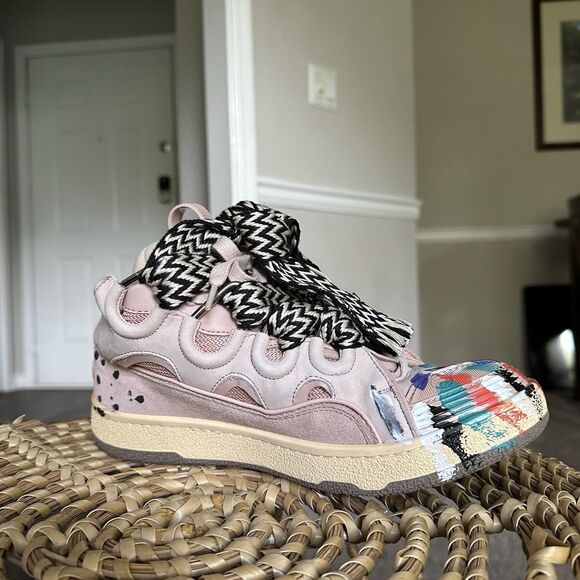 Lanvin Curb Gallery Department Paint Sneakers Pink Multi 29962969 Size 39 - Picture 6 of 16